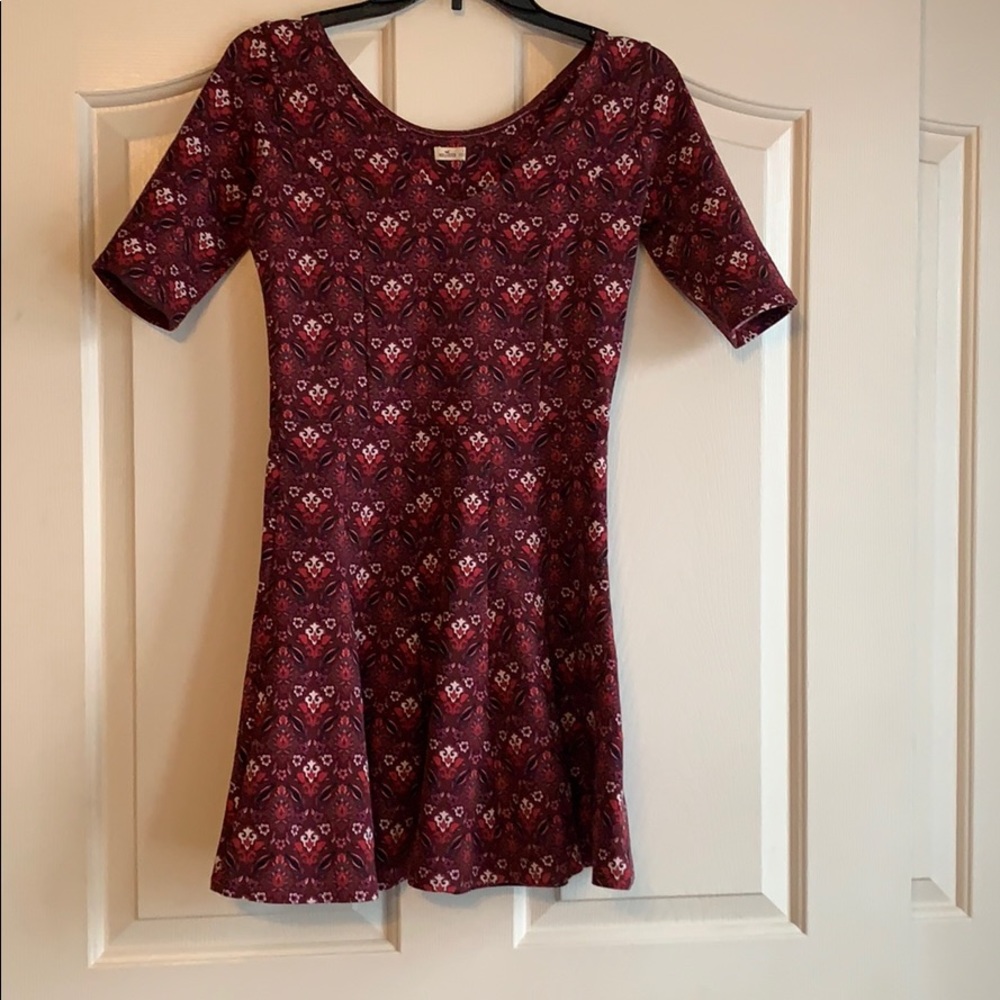 Maroon patterned Hollister dress